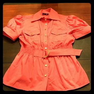 Pink bebe Belted Blouse